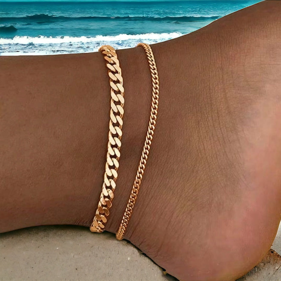 Double Bling Anklet Set