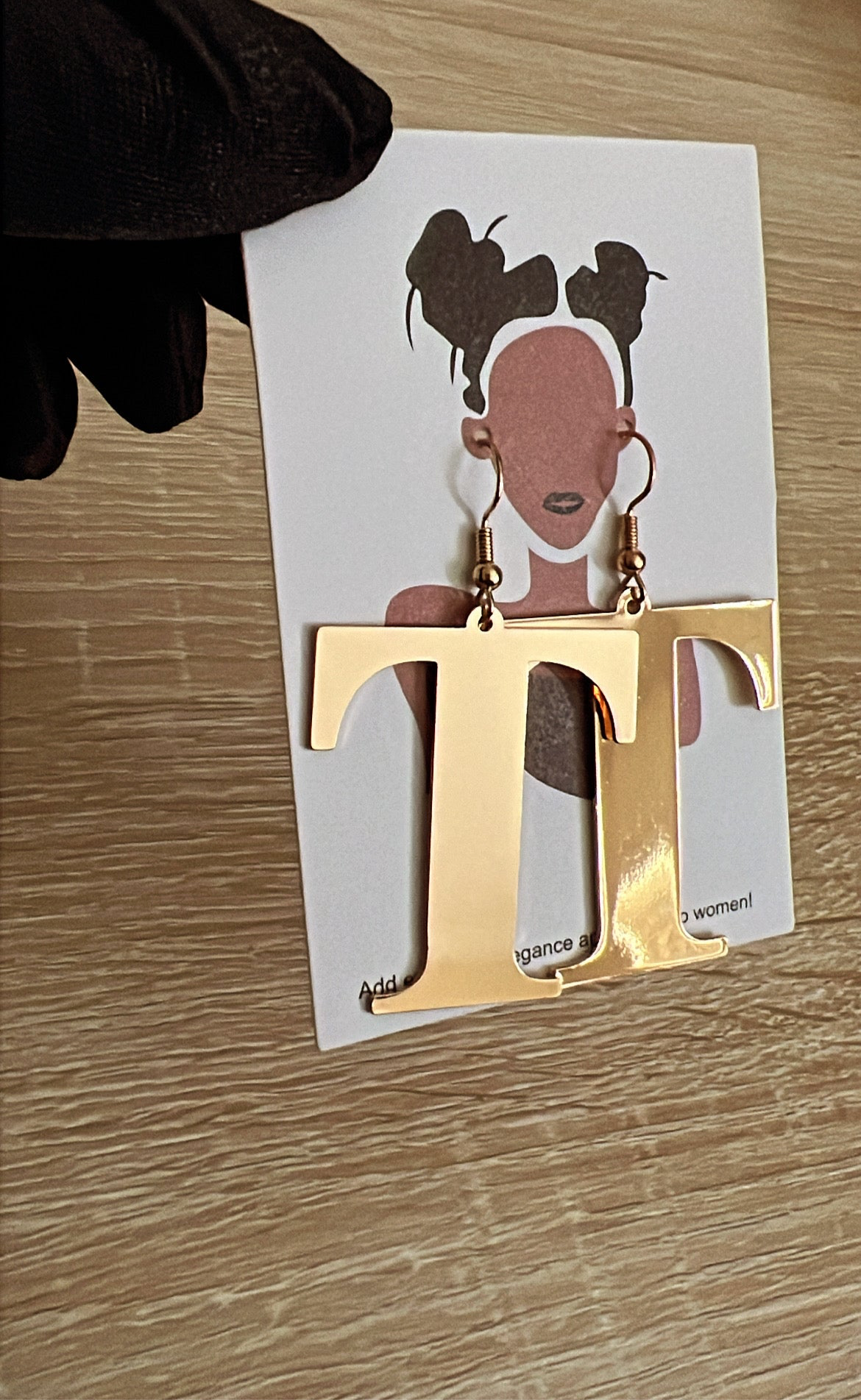 Initial Earrings T